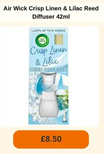 Sainsbury's Air Wick Crisp Linen & Lilac Reed Diffuser offer