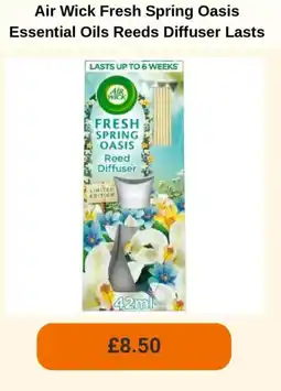 Sainsbury's Air Wick Fresh Spring Oasis Essential Oils Reeds Diffuser Lasts offer