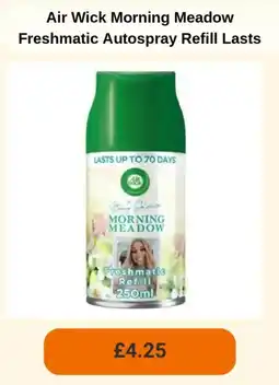 Sainsbury's Air Wick Morning Meadow Freshmatic Autospray Refill Lasts offer