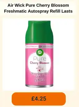 Sainsbury's Air Wick Pure Cherry Blossom Freshmatic Autospray Refill Lasts offer