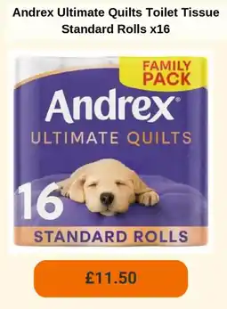 Sainsbury's Andrex Ultimate Quilts Toilet Tissue Standard Rolls offer