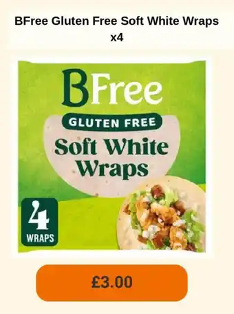 Sainsbury's BFree Gluten Free Soft White Wraps x4 offer