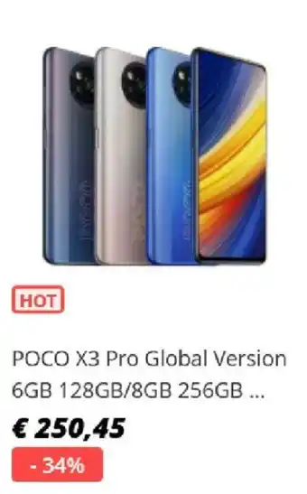 Aliexpress POCO x3 Pro Global Version 6GB 128GB/8GB offer