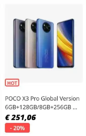 Aliexpress POCO x3 Pro Global Version 6GB + 128GB/8GB+256GB offer