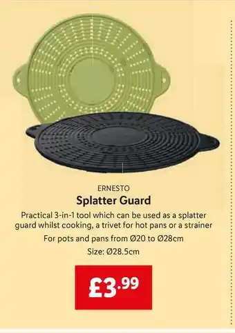 Lidl Ernesto Splatter Guard offer