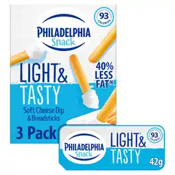Iceland Philadelphia Snack Soft Cheese Dip & Breadsticks 3 x 42g (126g) offer