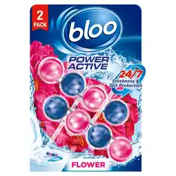Morrisons Bloo Power Active Flowers Twin Toilet Rim Block offer