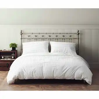 Morrisons Nutmeg Home Cool Stripe 100% Cotton Duvet Set King offer