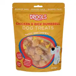 Iceland Drools Chicken & Rice Dumbbell Dog Treats 300g offer