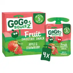 Morrisons GoGo SqueeZ Fruit Smoothie Snack Apple and Strawberry offer