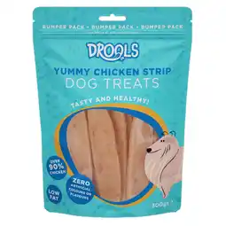 Iceland Drools Yummy Chicken Strip Dog Treats 300g offer