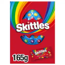 Iceland Skittles Chewy Fruit Flavored Sweets, Milk Chocolate Large Easter Egg 210g offer