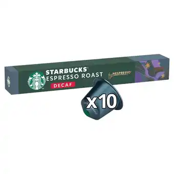 Morrisons Starbucks by Nespresso Decaf Dark Espresso Roast Coffee Pods x 10 offer