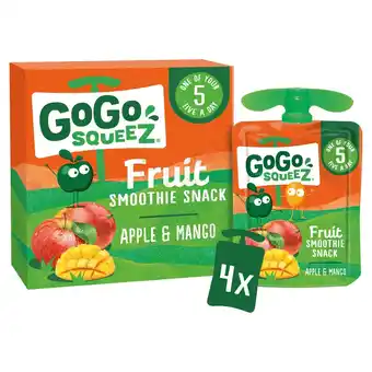 Morrisons GoGo SqueeZ Fruit Smoothie Snack Apple and Mango offer