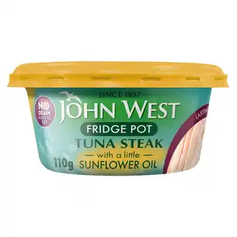 Morrisons John West No Drain Fridge Pot Tuna Steak In Sunflower Oil (110g) offer