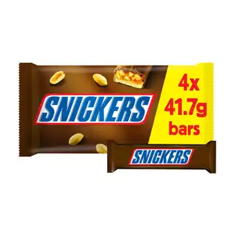 Asda Snickers Bars 4 x 41.7g (166.8g) offer