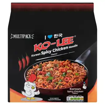 Iceland Ko-Lee Korean Spicy Chicken Flavour Noodle 4 x 70g offer