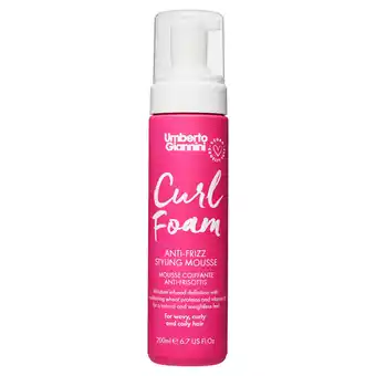 Sainsbury's Umberto Giannini Curl Foam Anti Frizz Styling Mousse 200ml offer