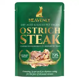 Sainsbury's Heavenly Ostrich Steak Dry Aged & Sliced Pet Dog Treats 25g offer