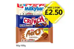 Londis Milkybar, Crunch, Aero Chocolate offer