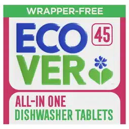 Sainsbury's Ecover All in One Wrapper Free Dishwasher Tablets x45 0.78g offer