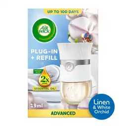 Sainsbury's Air Wick Linen & White Orchid Plug In Kit Lasts Upto 100 days Air Freshener 19ml offer