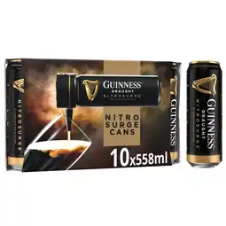 Asda Guinness Nitrosurge Stout Beer Cans - For use with Nitrosurge Device - 4.1% vol 10 x 558ml Cans offer