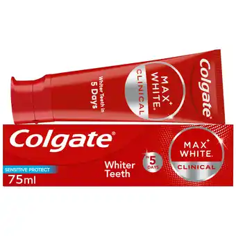 Sainsbury's Colgate Max White Clinical Sensitive Protect Teeth Whitening Toothpaste 75ml offer