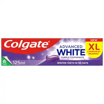 Sainsbury's Colgate Advanced White Purple Teeth Whitening Toothpaste 125ml offer