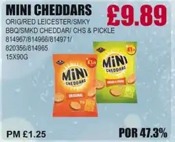 Bestway MINI CHEDDARS Orig/red leicester/smky bbq/smkd cheddar/ chs & pickle offer