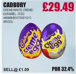 Bestway CADBURY Creme/white creme/ caramel - egg offer