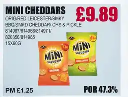 Bestway MINI CHEDDARS Orig/red leicester/smky bbq/smkd cheddar/ chs & pickle offer