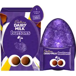 Iceland Cadbury Dairy Milk Giant Buttons Chocolate Easter Egg, 195g offer
