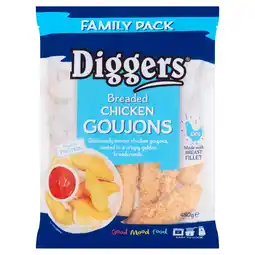 Iceland Diggers Breaded Chicken Goujons Family Pack 480g offer