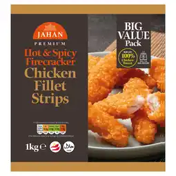 Iceland Jahan Premium Hot & Spicy Firecracker Chicken Fillet Strips 1kg offer