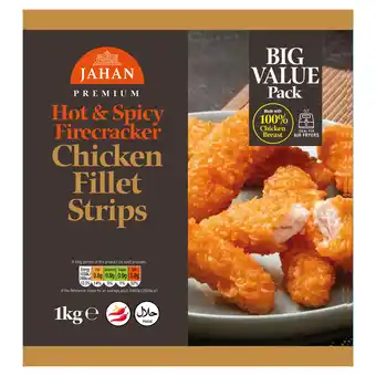 Iceland Jahan Premium Hot & Spicy Firecracker Chicken Fillet Strips 1kg offer