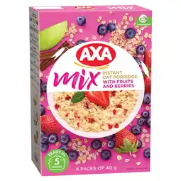 Iceland Axa Instant Oat Porridge Mix with Fruits and Berries 6 x 40g (240g) offer