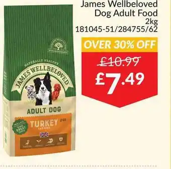 The Range James Wellbeloved Dog Adult Food 2kg offer