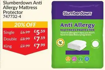 The Range Slumberdown Anti Allergy Mattress Protector offer