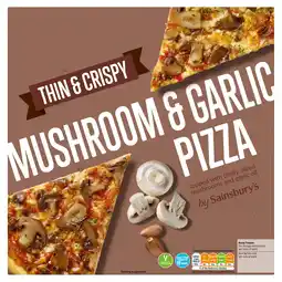 Sainsbury's Sainsbury's Thin & Crispy Mushroom & Garlic 370g offer