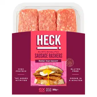 Sainsbury's Heck! 97% Smoky Pork Gluten Free Sausage Rashers x6 300g offer