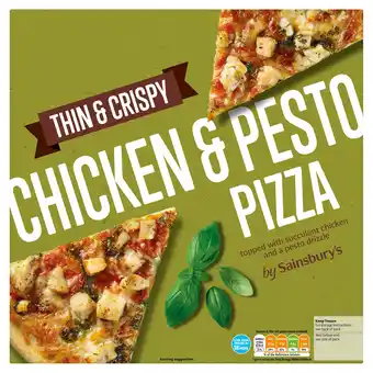 Sainsbury's Sainsbury's Thin & Crispy Chicken and Pesto Pizza 353g offer