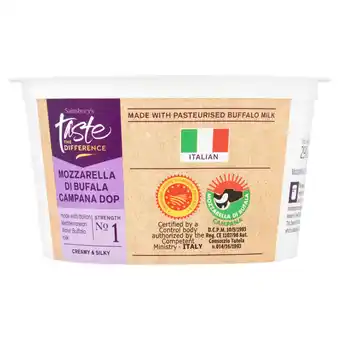 Sainsbury's Sainsbury's Mozzarella Di Bufala Campana DOP, Taste the Difference 290g offer