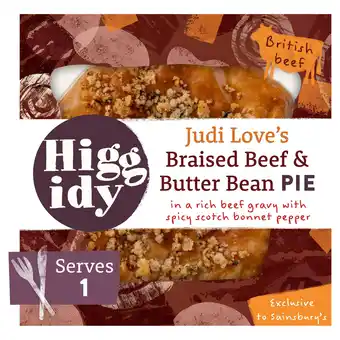 Sainsbury's Higgidy Judi Love's Braised Beef & Butter Bean Pie 200g offer