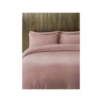 Asda George Home Pink Plain Teddy Reversible Duvet Set - Double offer