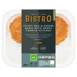 Asda Bistro by ASDA Crispy Mac and Cheese Bakes with Smoky Tomato Ketchup 250g offer