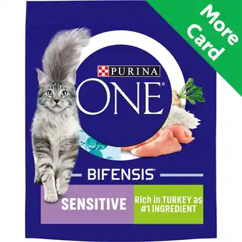 Morrisons Purina ONE Sensitive Dry Cat Food Rich in Turkey 750g offer