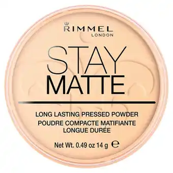 Morrisons Rimmel London Stay Matte Pressed Powder Transparent offer