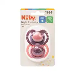 Morrisons Nuby Night Girl Soothers 18-36 Month offer