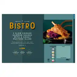 Asda Bistro by ASDA 2 Slow Cooked Gammon Shanks with a Honey Mustard Glaze 580g offer